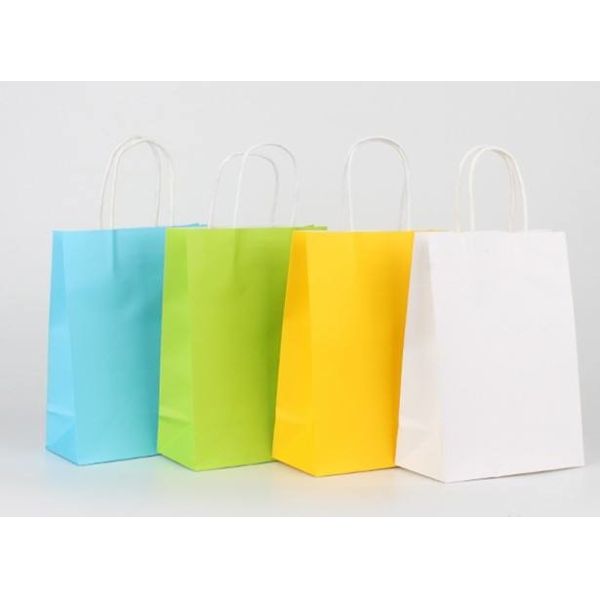 Custom Logo Paper Kraft Shopping Bag Embossing With Handle