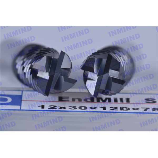 Standard Length Type Rough End Mill , AlTiN Coated 4 Flute End Mill SGS