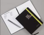 Middle Size Bullet Journal Notebook Black Color With Expandable Back Pocket