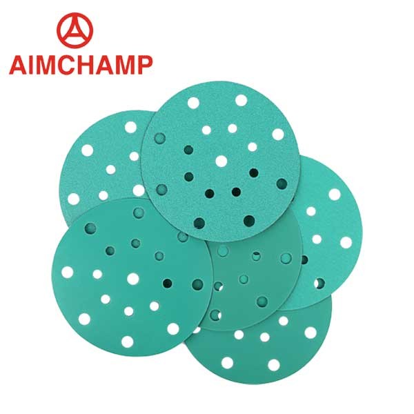 1000 Grit Hook And Loop Sandpaper Green Film Polyetser Sanding Disc