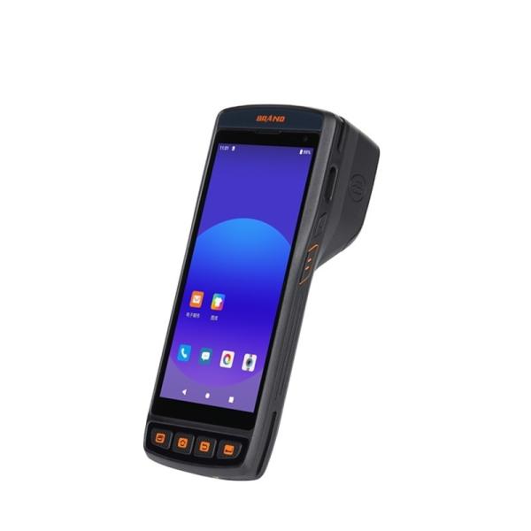 Cheap 5.5 Inch Touch Screen Handheld 1D 2D bar Code Scanning NFC RFID Reader Android PDA Scanner With Built in Thermal Printer for sale