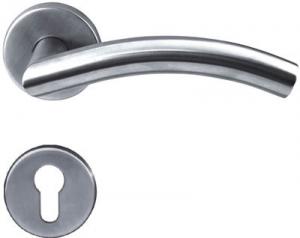 China Glossy Polished Stainless Steel Internal Door Handles With Same Color Screws on sale