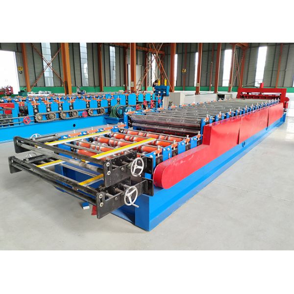 Roof Tile Double Layer Roll Forming Machine Electric Tension 380V 50 Hz 3 Phase