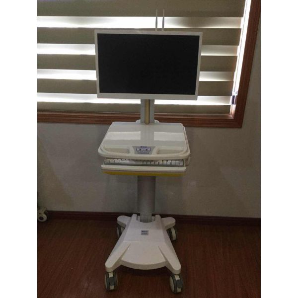 Integrated Computer Workstation Trolley ABS Adjustable Profile Silent Castor