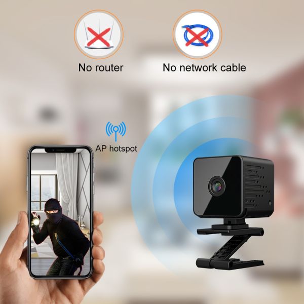 Mini indoor 1080P small button battery Power Audio pick up function 2.0MP surveillance battery camera