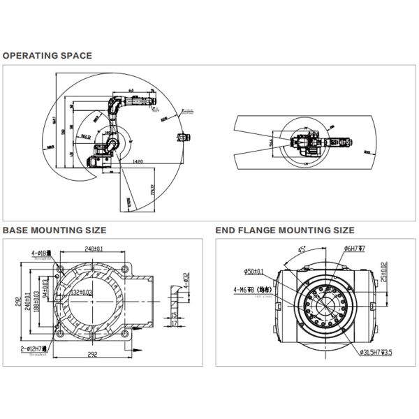 General Industrial Robot In Handling Operations Assembling Grinding Polishing Deburring For Photovoltaic ER15-1400