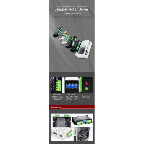 Nema8/11/14/17/23/24/34 Closed Loop Stepper Motor Driver for 0-90V DC Input Voltage