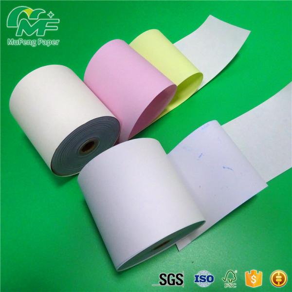 Cheap Laser Printers NCR Carbonless Carbon Paper Roll For POS Printers / Invoices for sale