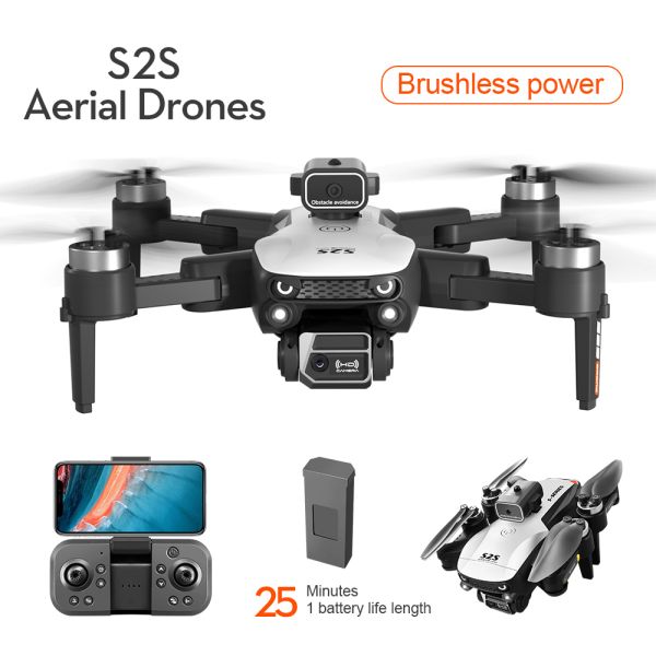 S2S Drone 8K Professional HD Dual Camera Brushless Obstacle Avoidance Aerial Photography Foldable Quadcopter Toys Gifts