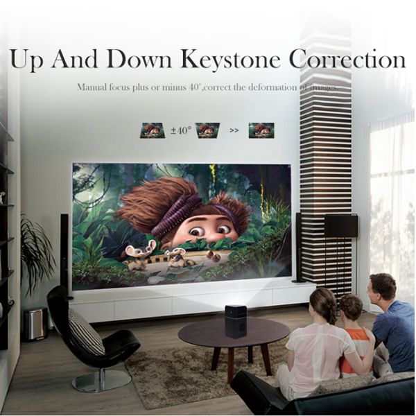 3.7V 7000MAH Android Smart Mini Projector P8 With Touch Screen Airplay MiraCast