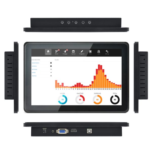 Fanless 10.1" 300cd/m Capacitive Touch Lcd Monitor 1280x800