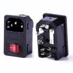 AC Power Socket Inlet Electrical Plug C8 Type Connector with rocker switch
