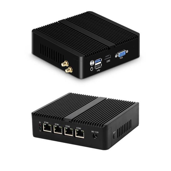 Cheap Fanless Firewall Mini PC Router With Celeron N2830 DDR3 8GB RAM Aluminum Chassis for sale