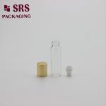 transparent 5ml glass bottle with glass ball and aluminum cap empty for perfume