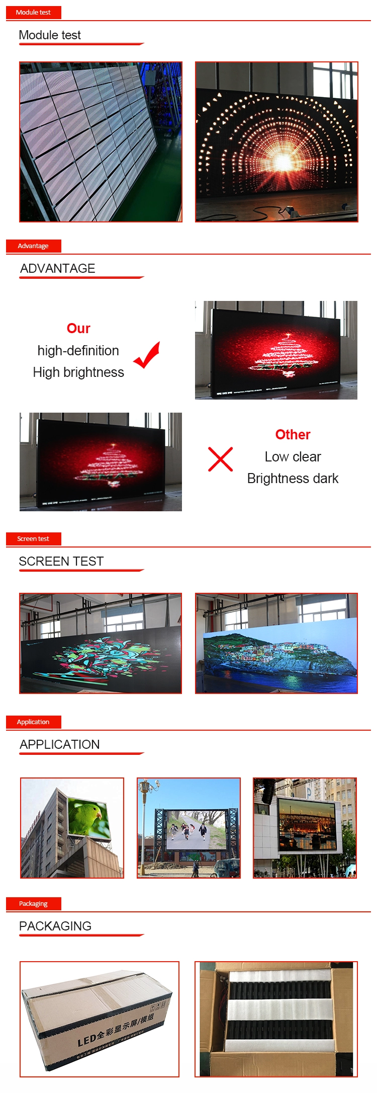 Waterproof P10 SMD 1R1G1B LED Display Module Size 320*160mm 1/4 Scanning