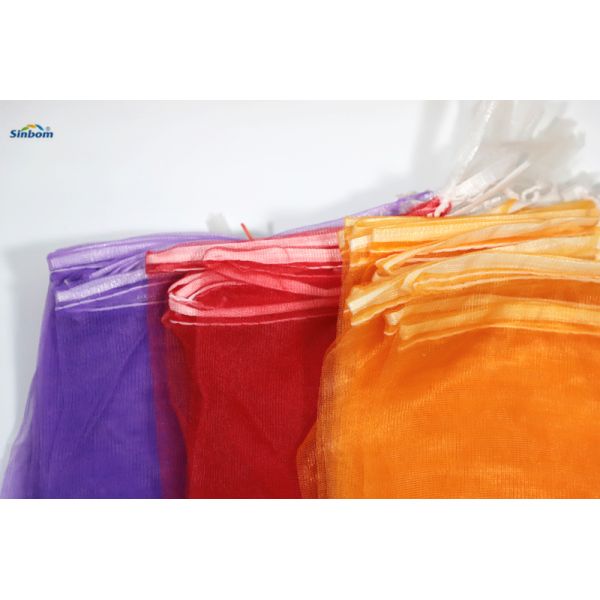 Drawstring Closure Virgin HDPE Plastic Monofilament Mesh Sack Customized for Onion