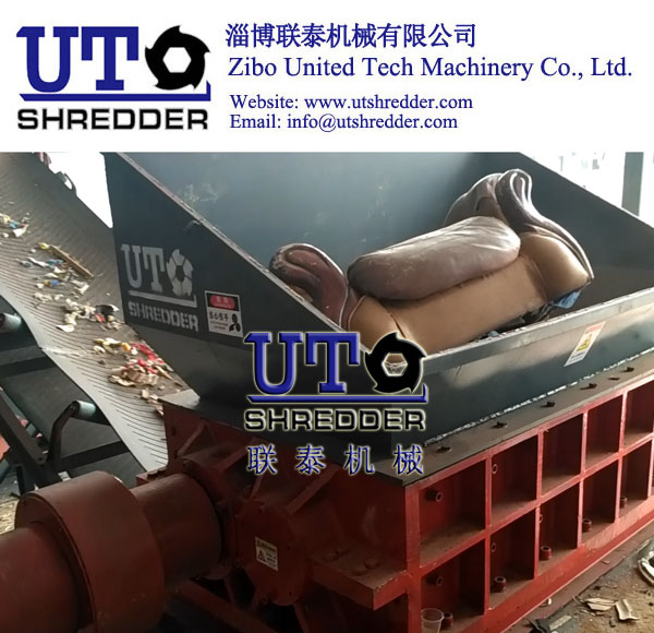 bulky garbage, low noise automatic waste furniture shredder/ sofa shredder/ sofa crusher/ with PLC control
