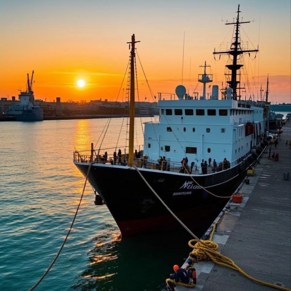 125T Horn Type Ductile Iron Dock Bollards Jetty Bollards Polished Mooring Protection