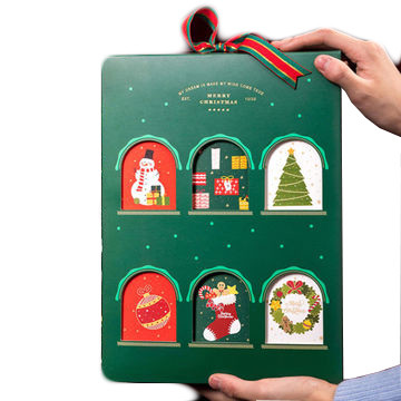 Christmas Custom Empty Candy Advent Calendar Packaging Cuboid Surprise Gift
