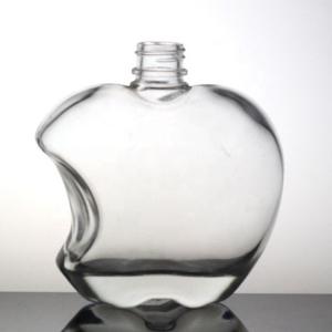 Best Clear Apple Shaped Juice Bottle 500ml High Flint Glass Bottle with Plastic Cap wholesale