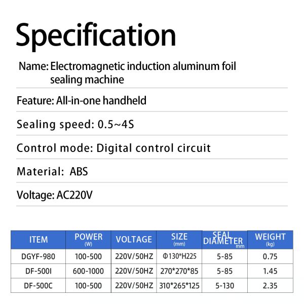 Aluminium Foil Heating Elements Handheld Electromagnetic Induction Sealing Machine for Cup