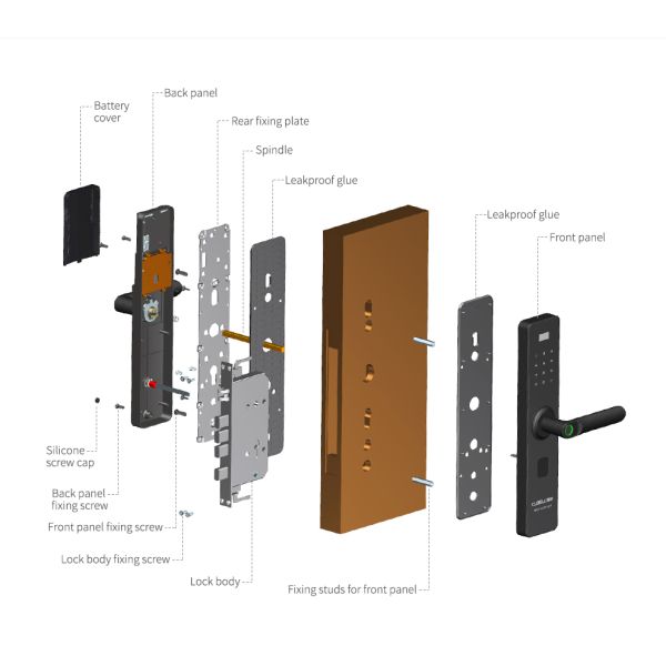 Keyless Entry Mortise Door Lock With Biometric Fingerprint Touchscreen Smart