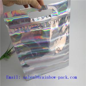 Best Silver Stand Up Bag Holographic Small k Seal Sachet food pouch packaging wholesale