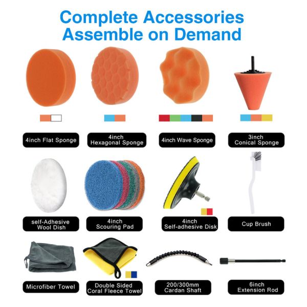 Electric Power Grout Drill Scrub Brush Set With Extend Attachment 0.5kg