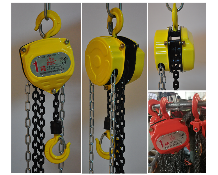 2200 Ib Steel Lifting Chain Block Lightweight Alloy Cover Chain Pulley