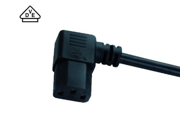 Cheap VDE Approval Right Angle C13 Power Cord , Female Electrical 90 Degree Power Cord for sale