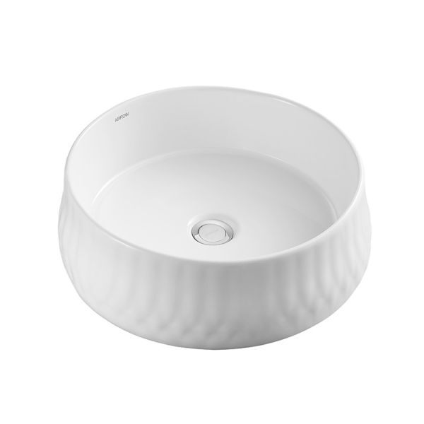 White Glazed Bathroom Countertop Basin 456x456x146mm Without overflow