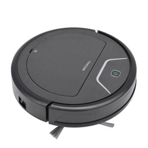 Black Robotic Smart Automatic Vacuum Cleaner With 2000PA Strong Suction