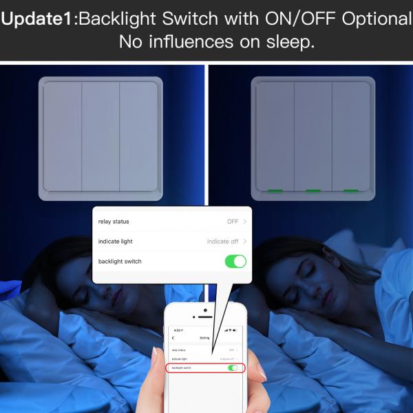 No Internet Required Wireless Remote Control Switches LED Light Push Button Wall Switches Tuya Smartlife APP Alexa Googl