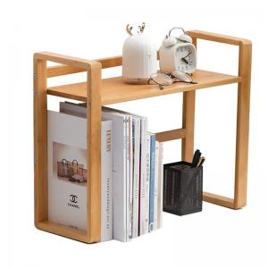 Best Compact Bamboo Desktop Bookshelf Desk Organizer Shelf And Display Rack With Book Ends wholesale