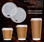 PLA compostable lids, BPI certificated compostable coffee cup lid made in China,