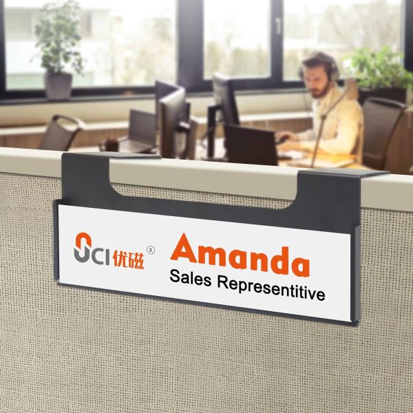 Magnetic Double Sidesd Display Cubicle Name Holder waterproof