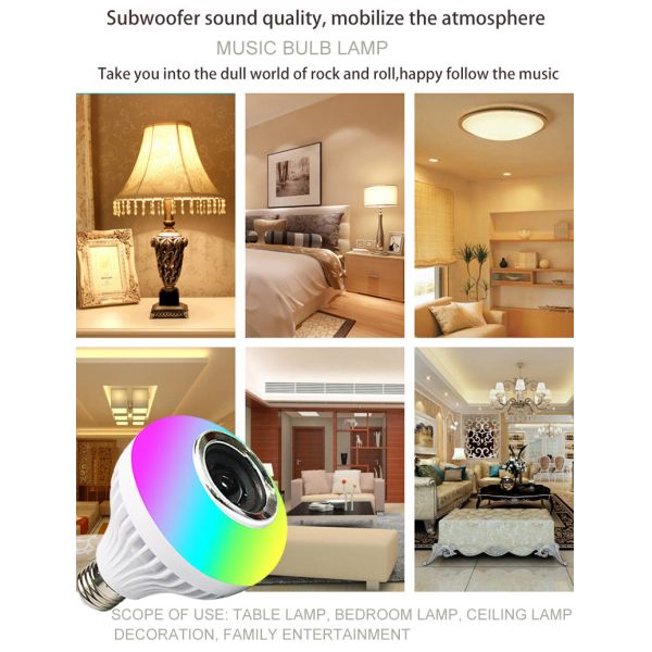 Bedroom E27 Bluetooth Bulb Music Playing Light Bulbs 500LM 4 Lighting Modes