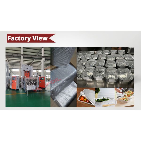 Recycled Aluminium Foil Food Container Rectangular Aluminum Tray OEM