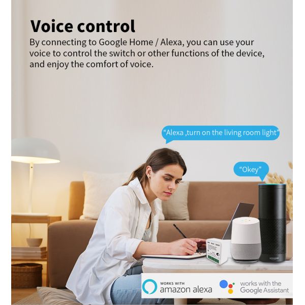 Tuya 16A 10A Wifi Switch Smart Breaker Module Smart Life APP Remote Control Switch Voice Relay Timer