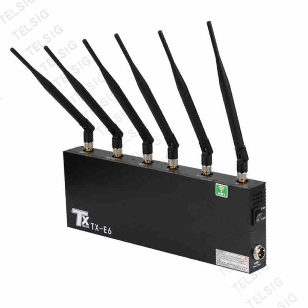 6 Antennas Mobile Phone Signal Jammer High Power For Libraries / Museums