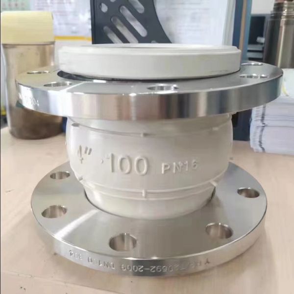 2" Round Head Wire Buckle Rubber Expansion Joint Pipe Compensator Silicone White Screw Connection Live