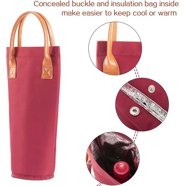 Round Portable Insulated Cooler Bag For Baby Bottles Wine Ice Bag Small 4x14"