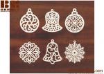Dyeing Series - Variety of Colors Filigree Snowflake Wood Charm/Pendant