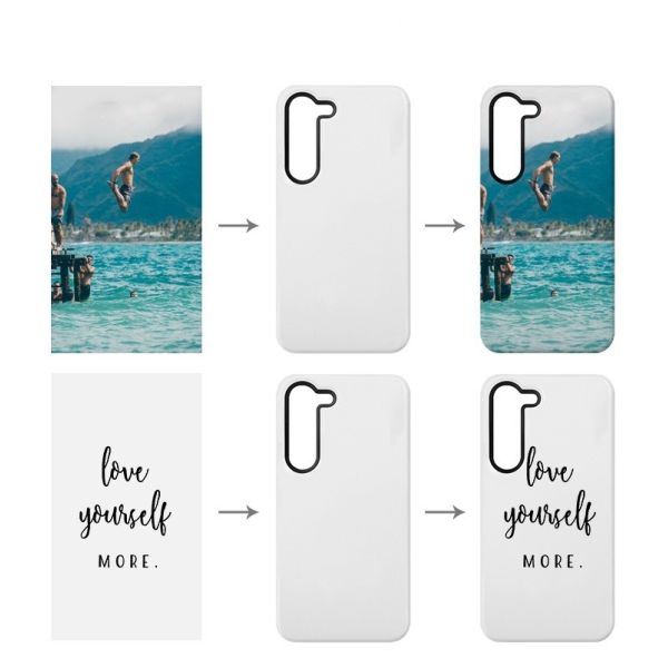 Sublimation Blank Coated Tough 2 in 1 Phone Case For SamSung S24 S23