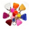 Smooth Surface Glitter Leather Mini Bag Pom Pom Keyring Promotional Gifts for sale
