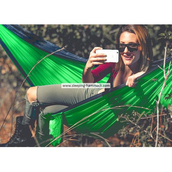 Royal Neon Green Avalanche Portable Parachute Nylon Hammock For Two Person 198 X 266 Cm